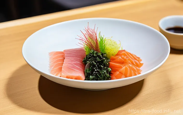 회덮밥과 사시미 차이 - **"A vibrant and appetizing overhead shot of a Korean Hoe-deopbap bowl, filled with a colorful medle...
